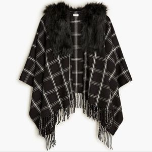 🍁🍂 NWT J.Crew Factory Faux-fur cape-scarf